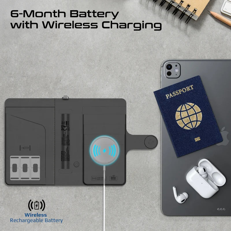 Promate PassMate Anti-Loss Slim Leather Passport Holder