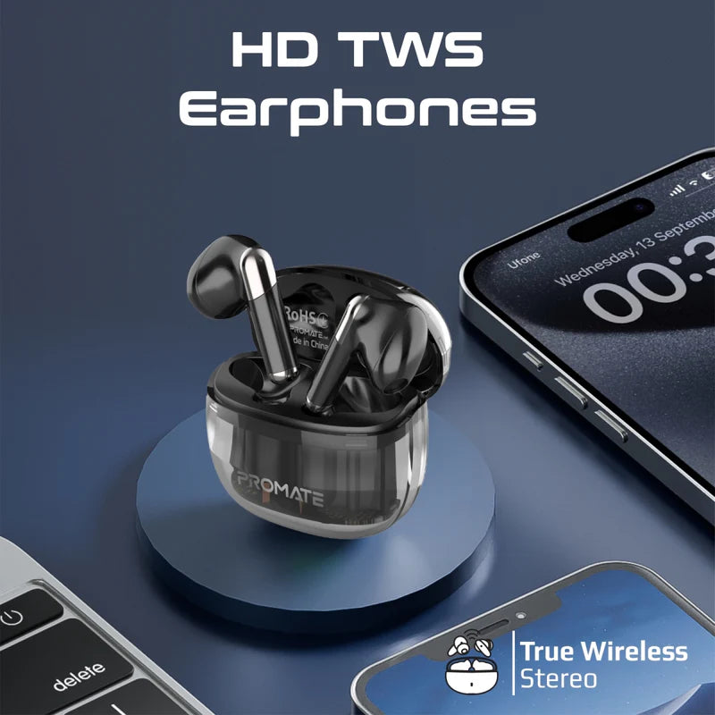 Promate TransPods Transparent TWS Earbuds