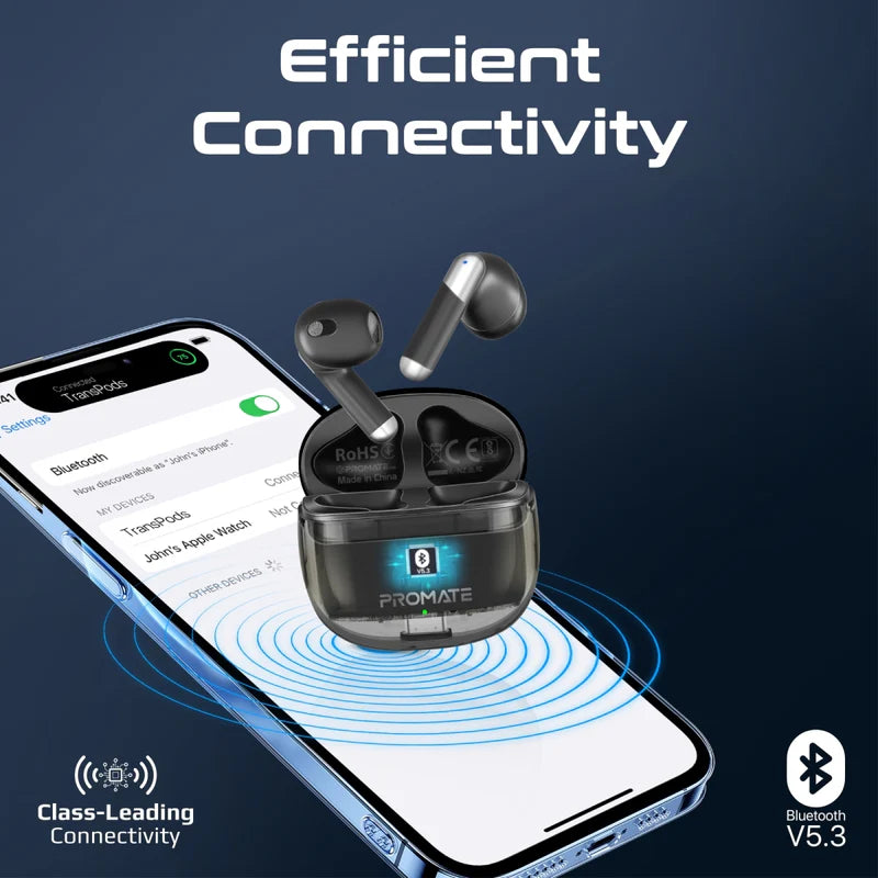 Promate TransPods Transparent TWS Earbuds