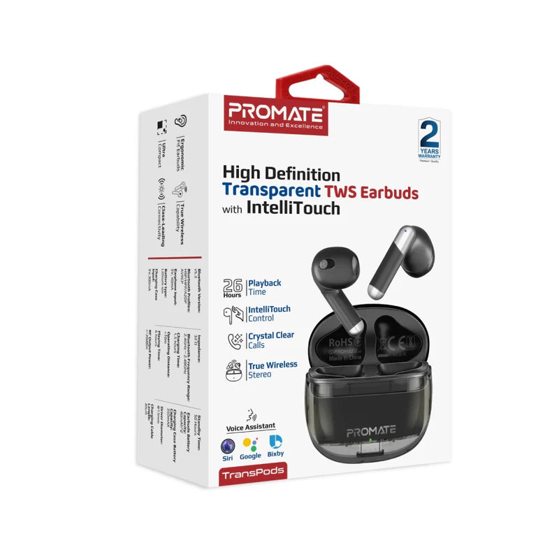 Promate TransPods Transparent TWS Earbuds