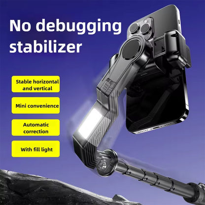 Q31 Single-Axis Stabilizer Selfie Stick Tripod – Smart Mobile Holder with Fill Light for Smartphones