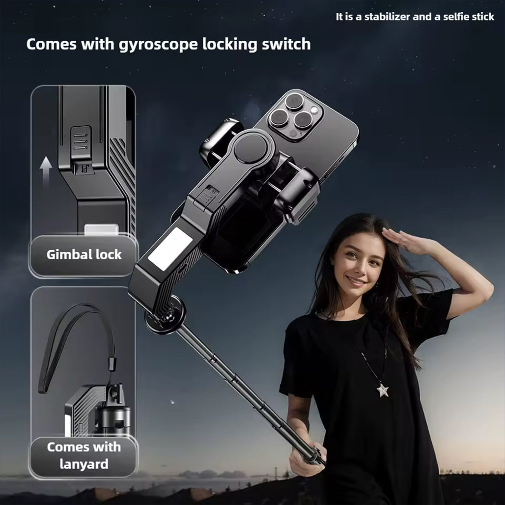 Q31 Single-Axis Stabilizer Selfie Stick Tripod – Smart Mobile Holder with Fill Light for Smartphones