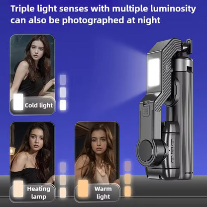 Q31 Single-Axis Stabilizer Selfie Stick Tripod – Smart Mobile Holder with Fill Light for Smartphones