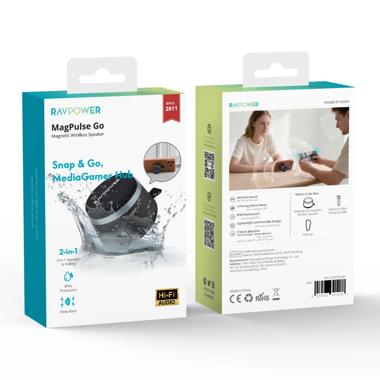 RAVPower MagPulse Go Magnetic Wireless Speaker RP-SK005