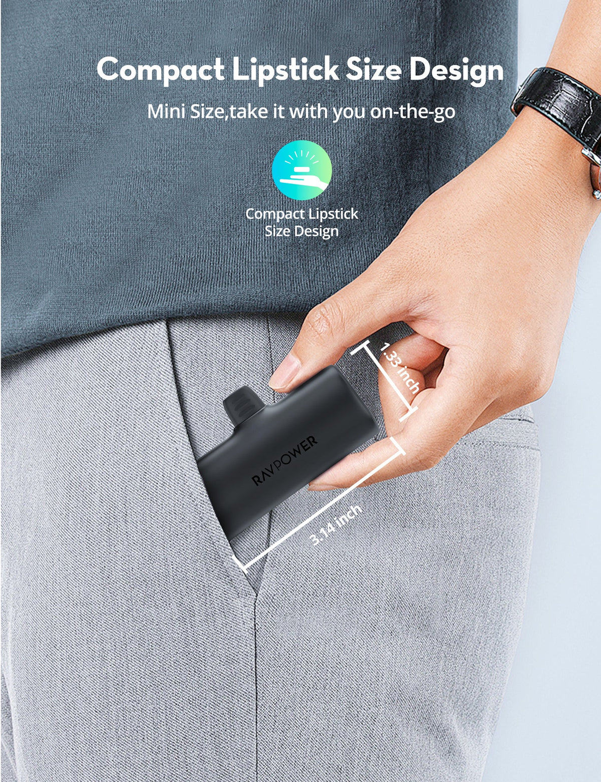RavPower 5000mAh nano 20W USB-C Power Bank