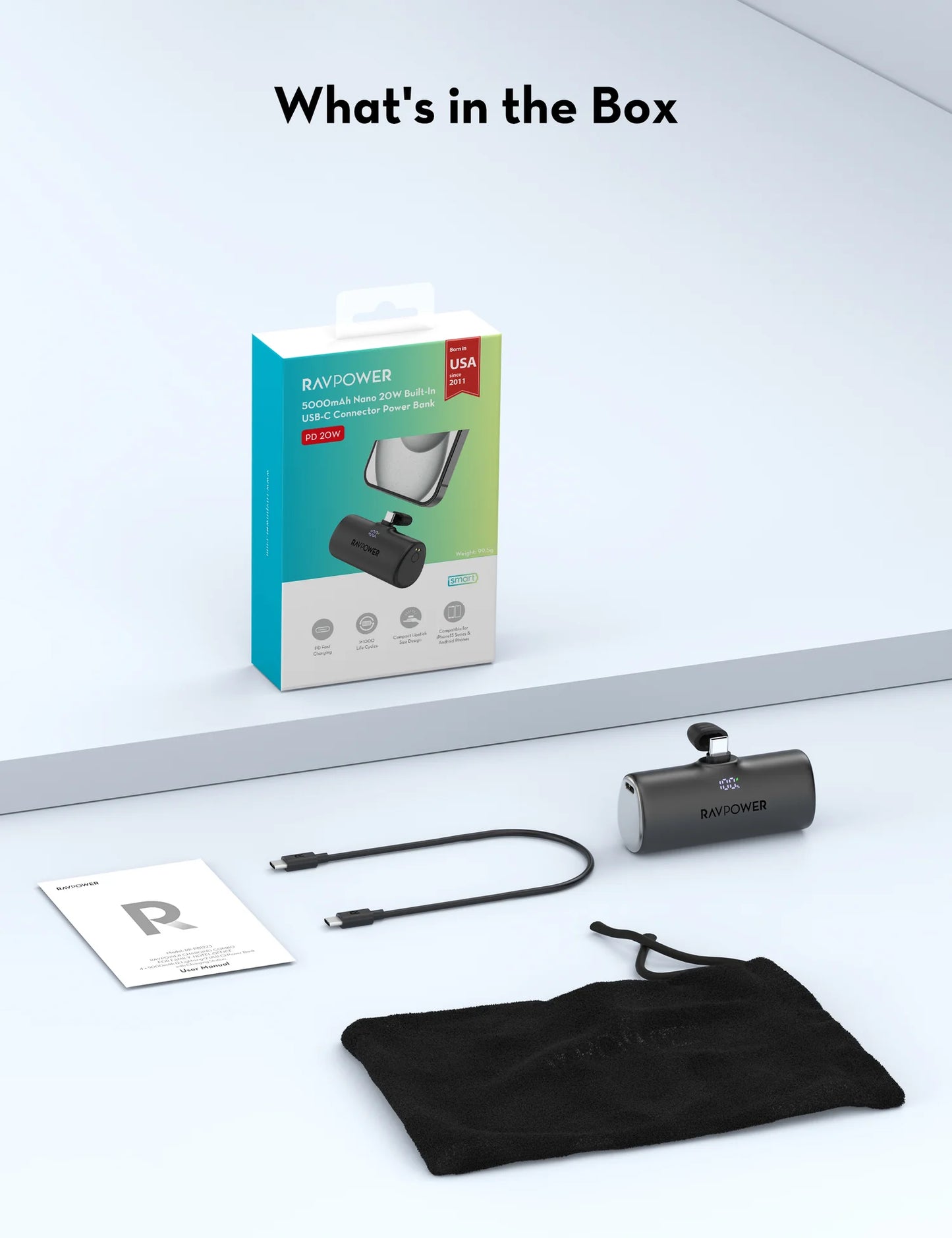 RavPower 5000mAh nano 20W USB-C Power Bank
