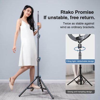 Rtako 1.7m Matte Carbon Steel Tripod – Heavy-Duty Adjustable Photography Stand (Model RLD-001)