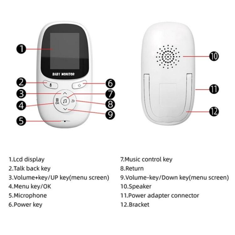 R306 Room Temperature Monitor Intercom Camera 2.0-inch Night Vision Wireless Baby Monitor - Saleshubstore
