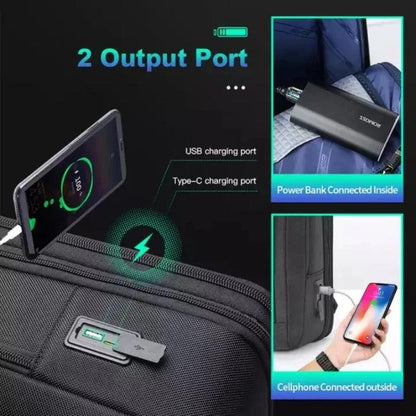 BOPAI Men's Slim Business Backpack 15.6" – Waterproof Laptop Bag with USB Charging Port, Office Work & Travel Backpack - Saleshubstore