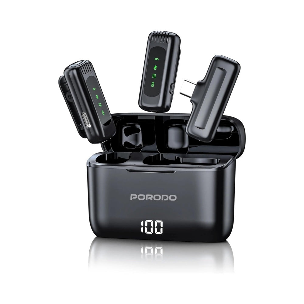 Porodo Lavalier Microphone (USB-C with Lightning Adapter)