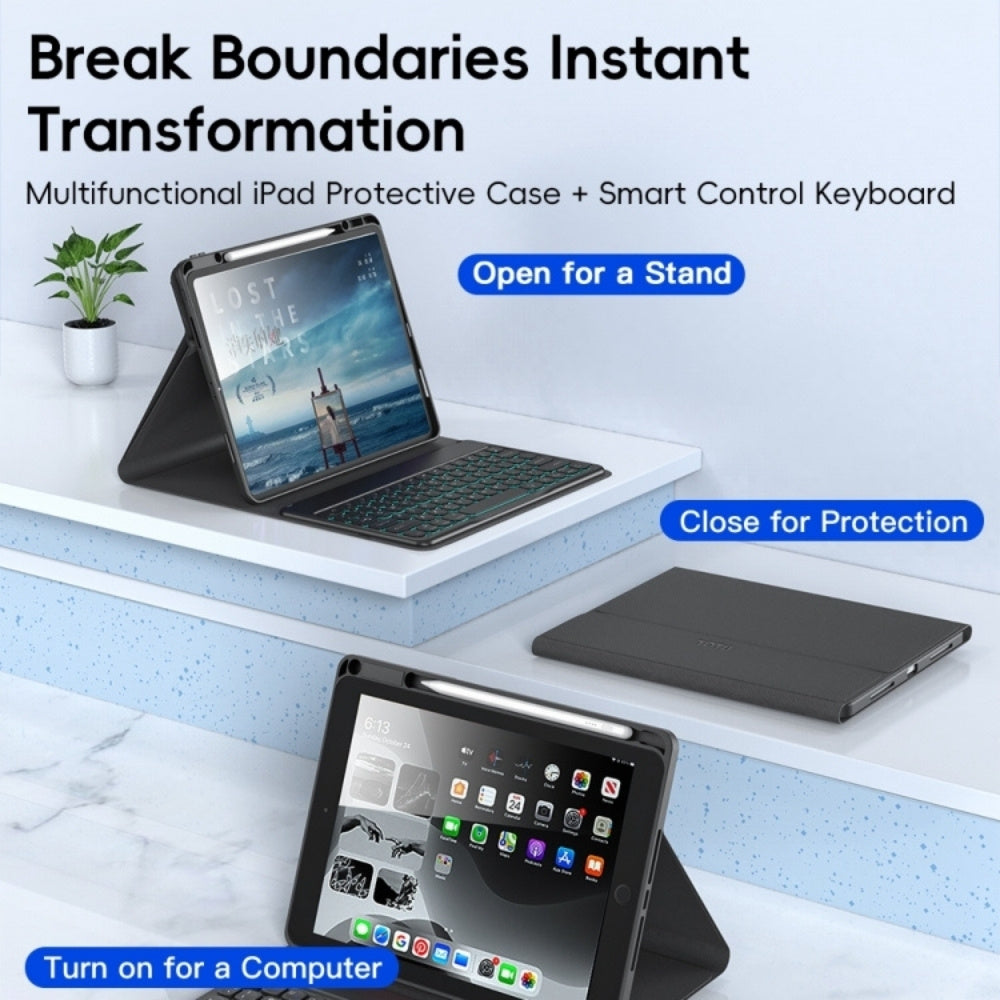 TOTU Apple iPad 10.9 and iPad 11 (A16) Magic Keyboard Leather Case