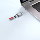 Green Lion 2-in-1 Micro SD Card Reader – 480Mbps Aluminum Alloy, Plug & Play (Gray)