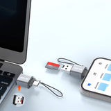 Green Lion 2-in-1 Micro SD Card Reader – 480Mbps Aluminum Alloy, Plug & Play (Gray)