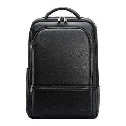 BOPAI Men's Genuine Leather Backpack – 15.6'' Laptop, Business Travel Rucksack with USB Charging, Anti-Theft, Large Capacity, Classic Black - Saleshubstore