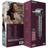 Green Lion LUXAIR Hair Dryer 1600W – Digital Display, Magnetic Nozzle & Thermostat Control (Gray)