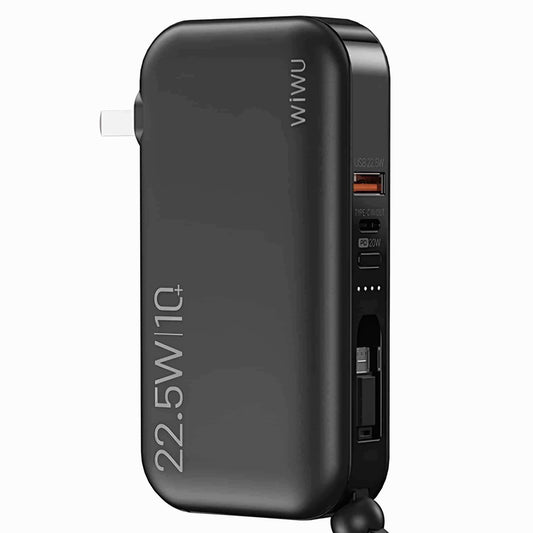 WiWU 3 In 1 US+UK+EU 22.5W Quick Wall Charger And 10000 mAh Power Bank - Saleshubstore