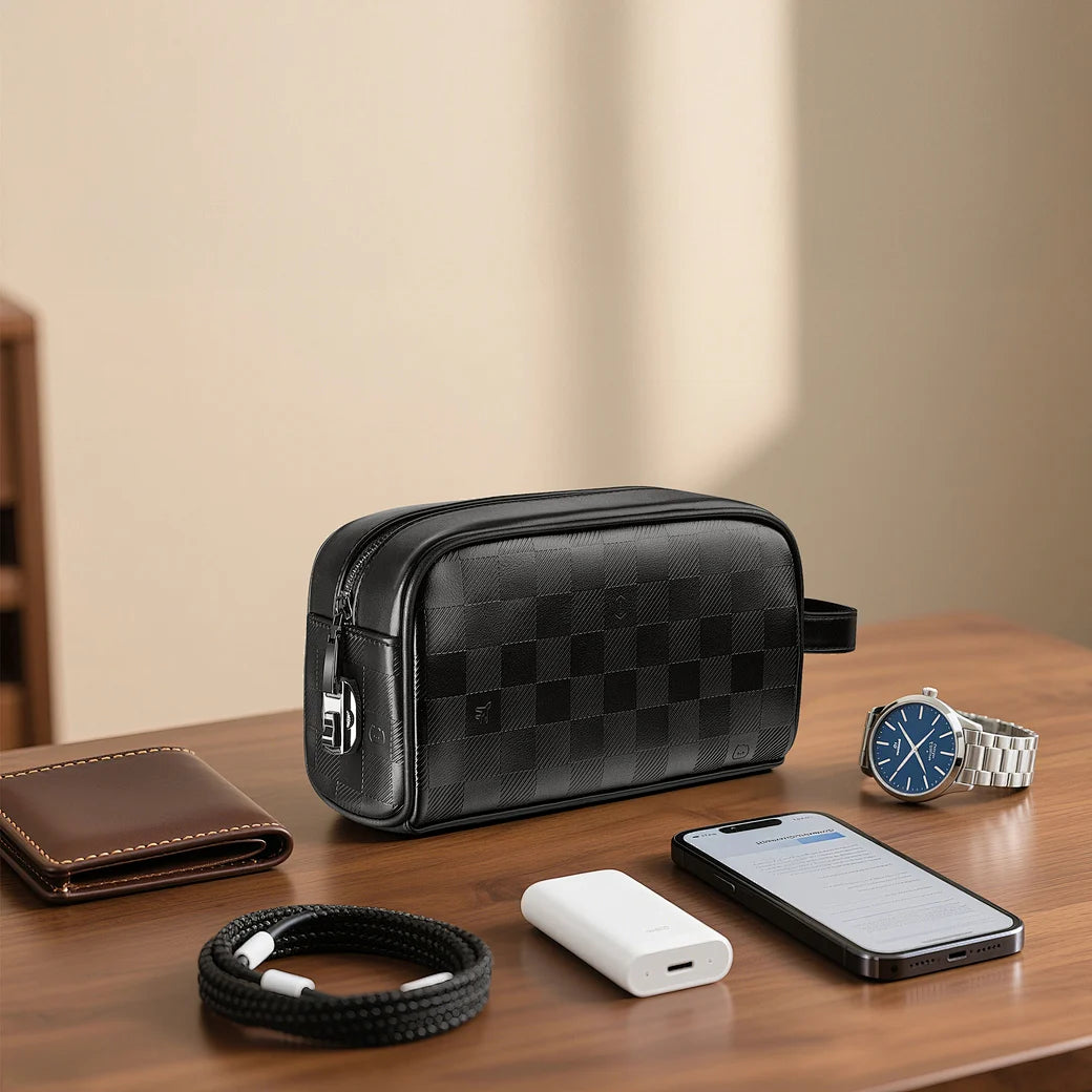 WIWU Phantom Numeric Lock Pouch – Secure Travel Organizer (Black)