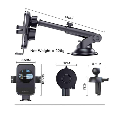 Yesido C118 15W Fast Wireless Charging Dashboard Phone Holder - Saleshubstore