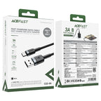 Acefast C22-04 USB-A to USB-C Charging & Data Cable – 3A Fast Charge, Nylon Braided