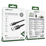Acefast C22-04 USB-A to USB-C Charging & Data Cable – 3A Fast Charge, Nylon Braided