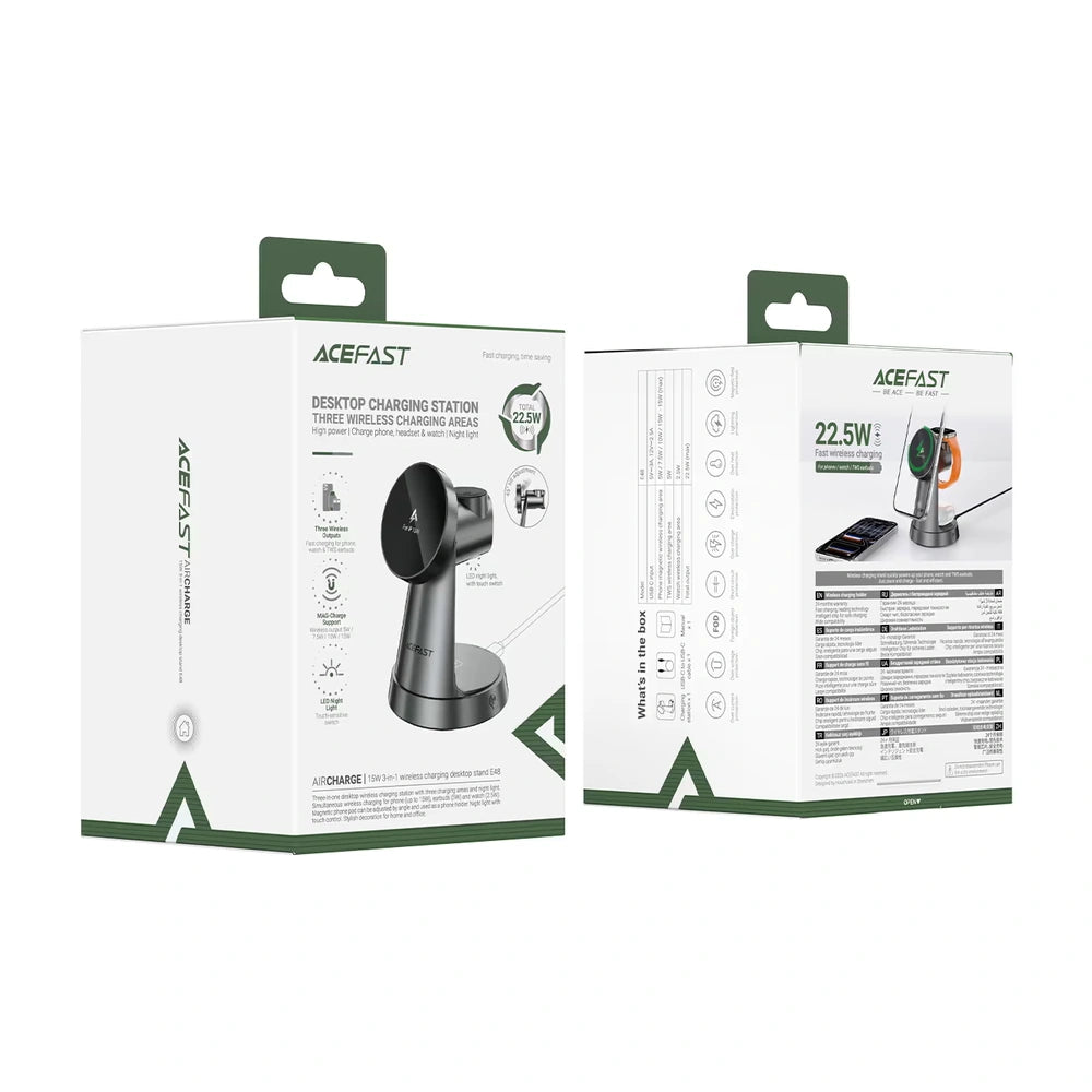 ACEFAST E48 3-in-1 Desktop Wireless Charging Station