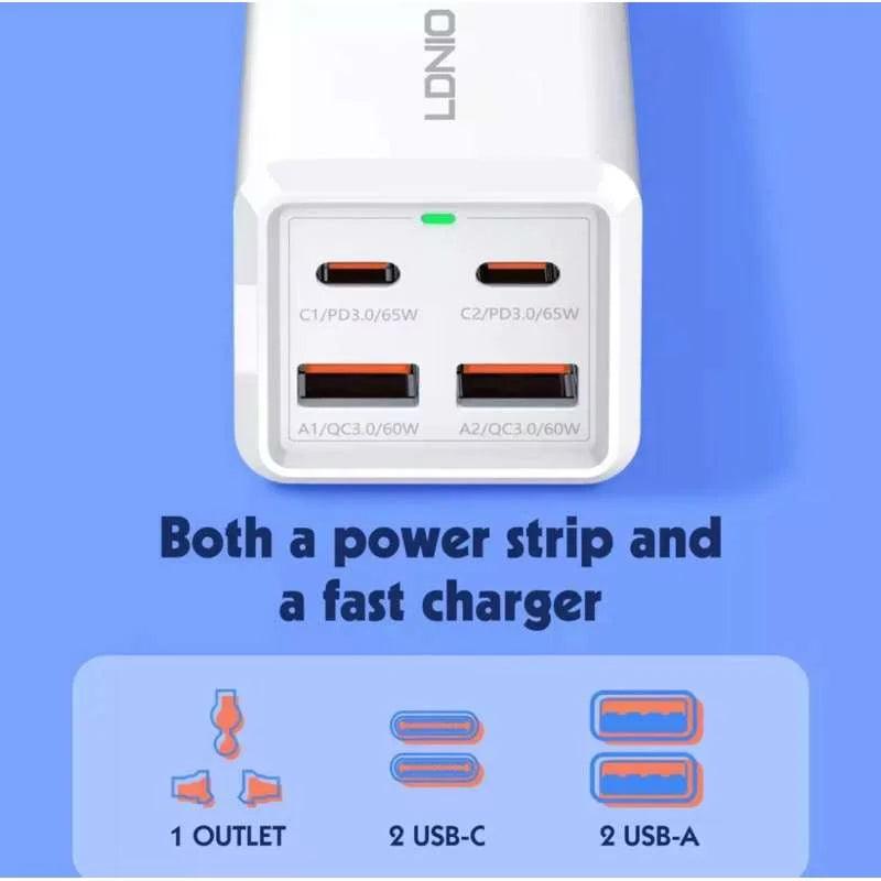 LDNIO SC1418 65W Fast Charging Desktop Power Strip with USB-C & USB-A Ports - Saleshubstore