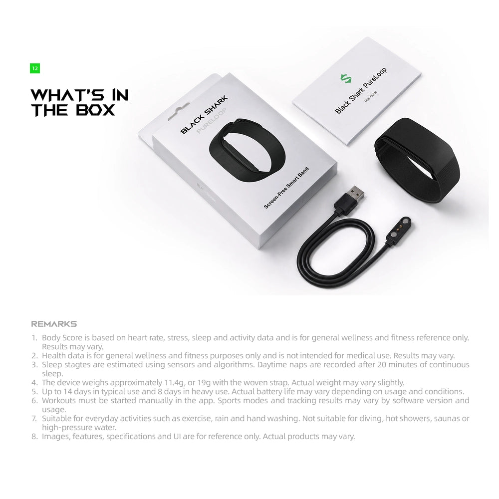 Black Shark PureLoop Screen-Free Fitness Band