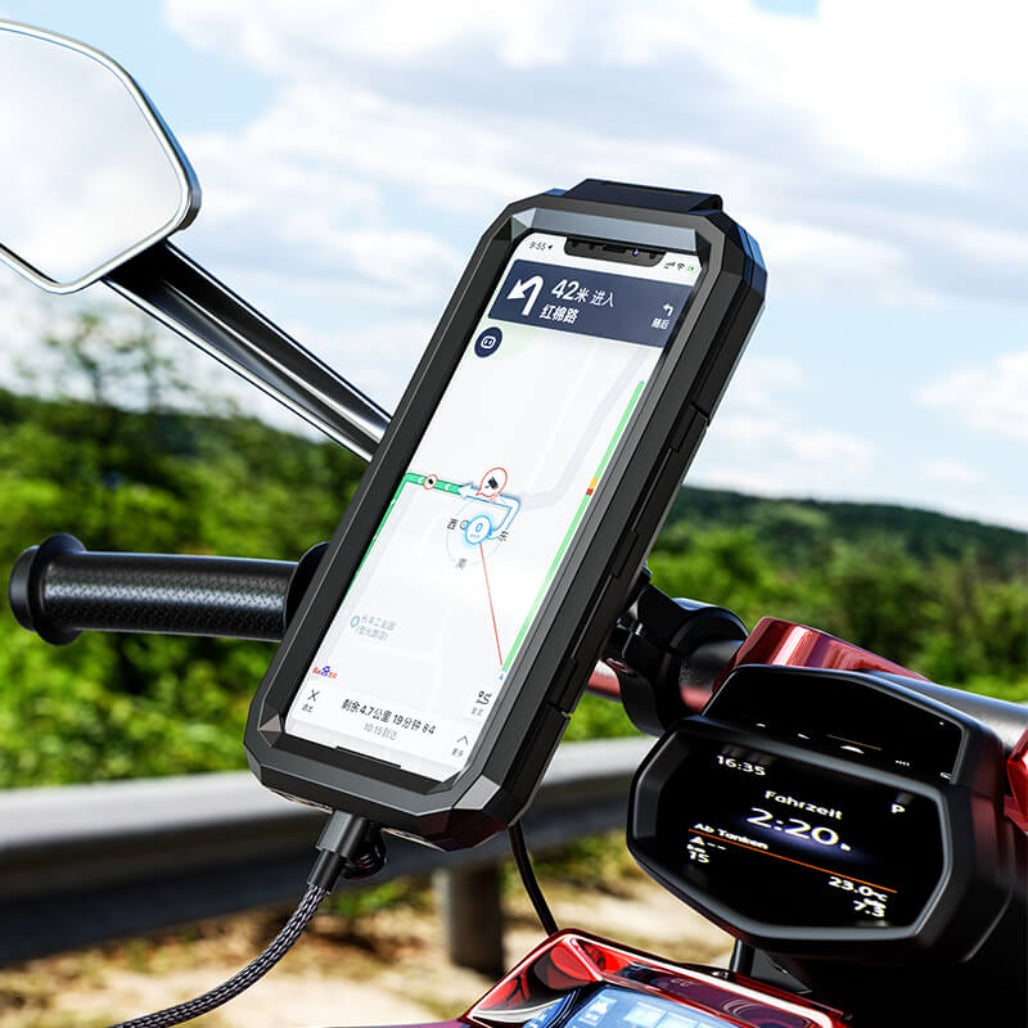 Kewig Waterproof Motorcycle & Bike Phone Case Holder – Touch-Screen Mount for Navigation
