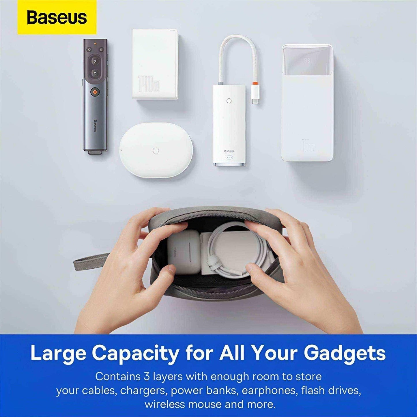 Baseus Easy Journey Series Storage Bag, Dark Gray - Saleshubstore