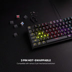 Fantech ATOM87 MK876V2 SUMI Edition TKL in Gray, front view