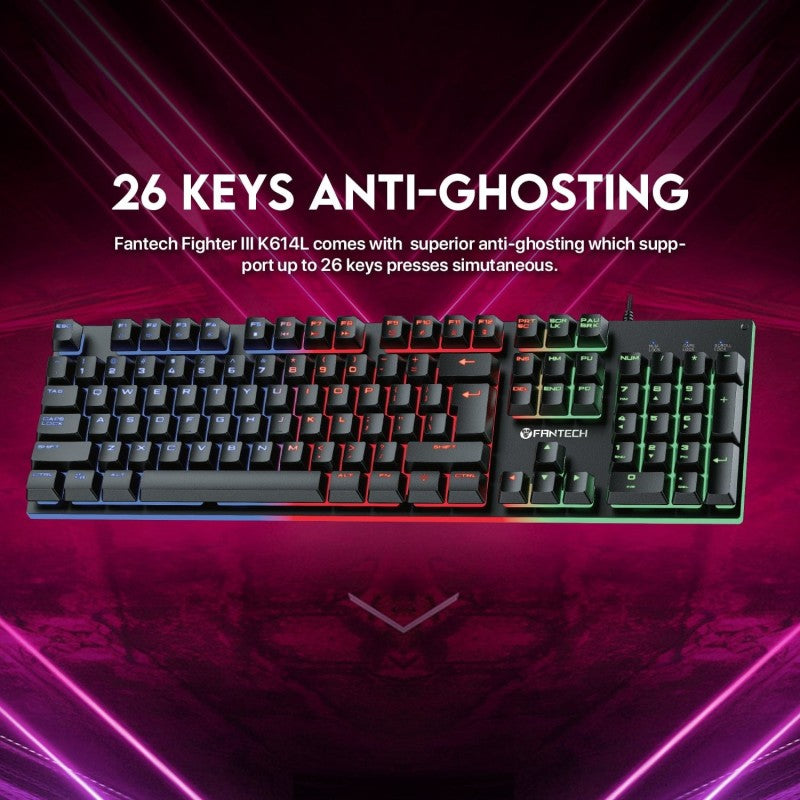 Fantech Fighter III K614L wired RGB keyboard in Black