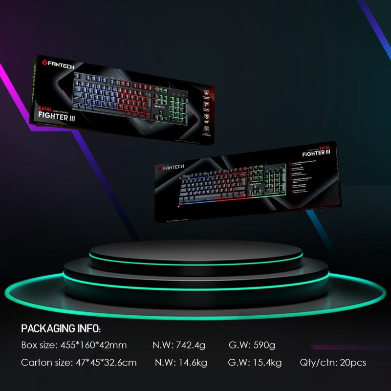 Fantech Fighter III K614L wired RGB keyboard view 6