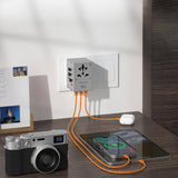 Porodo GaN 5-Port Travel Block Universal Charger Grey ports and plugs