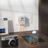 Porodo GaN 5-Port Travel Block Universal Charger White ports and plugs
