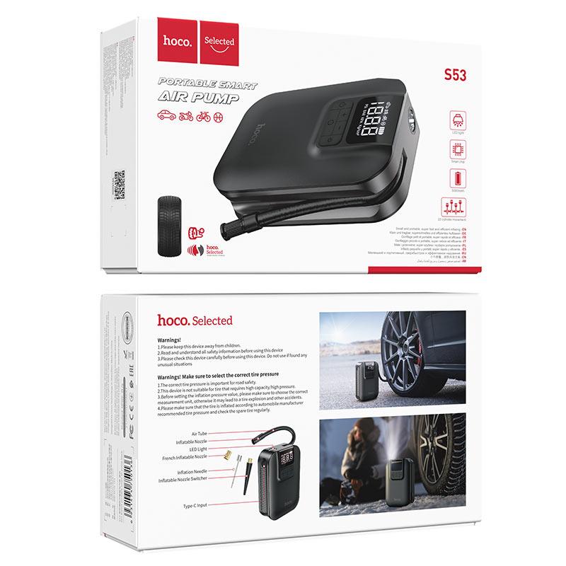 Hoco S53 Breeze Smart Portable Air Pump 2500mAh - Saleshubstore