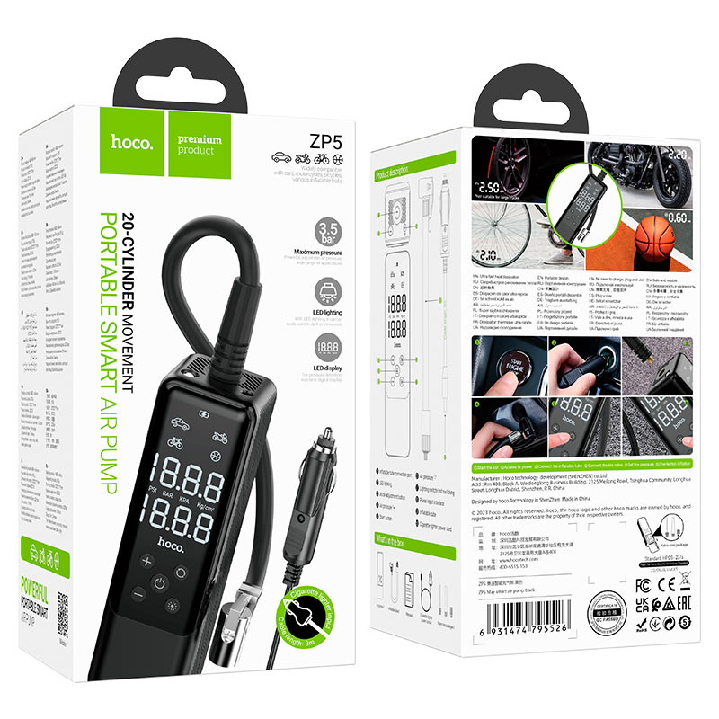 Hoco ZP5 May Smart Air Pump - Saleshubstore