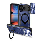 iPhone 17 - 17 Pro - 17 Pro Max Case Magnetic Circle Stand Sliding Cover