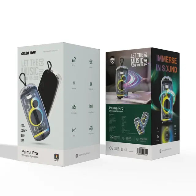 Green Lion Palma Pro Wireless Speaker – Portable High-Bass Bluetooth Speaker (Black)