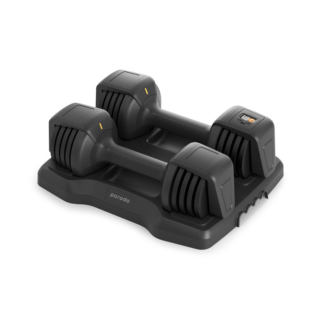 Porodo 12.5 LB Double Adjustable Smart Dumbbell - Black - additional official image