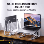 Ergonomic Aluminum Desk Stand - Detachable Laptop Holder - Black - Saleshubstore