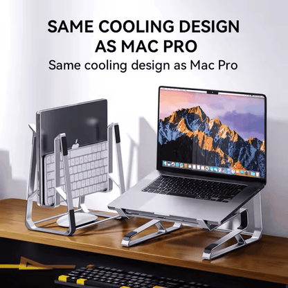 Ergonomic Aluminum Desk Stand - Detachable Laptop Holder - Black - Saleshubstore