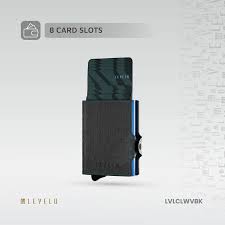 Levelo Cache Genuine Leather Wallet – Slim Premium Everyday Wallet (Black)