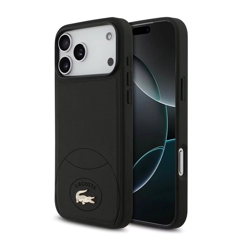 Lacoste MagSafe PU Leather Bliss Case – iPhone 17 Pro / 18 Pro Black