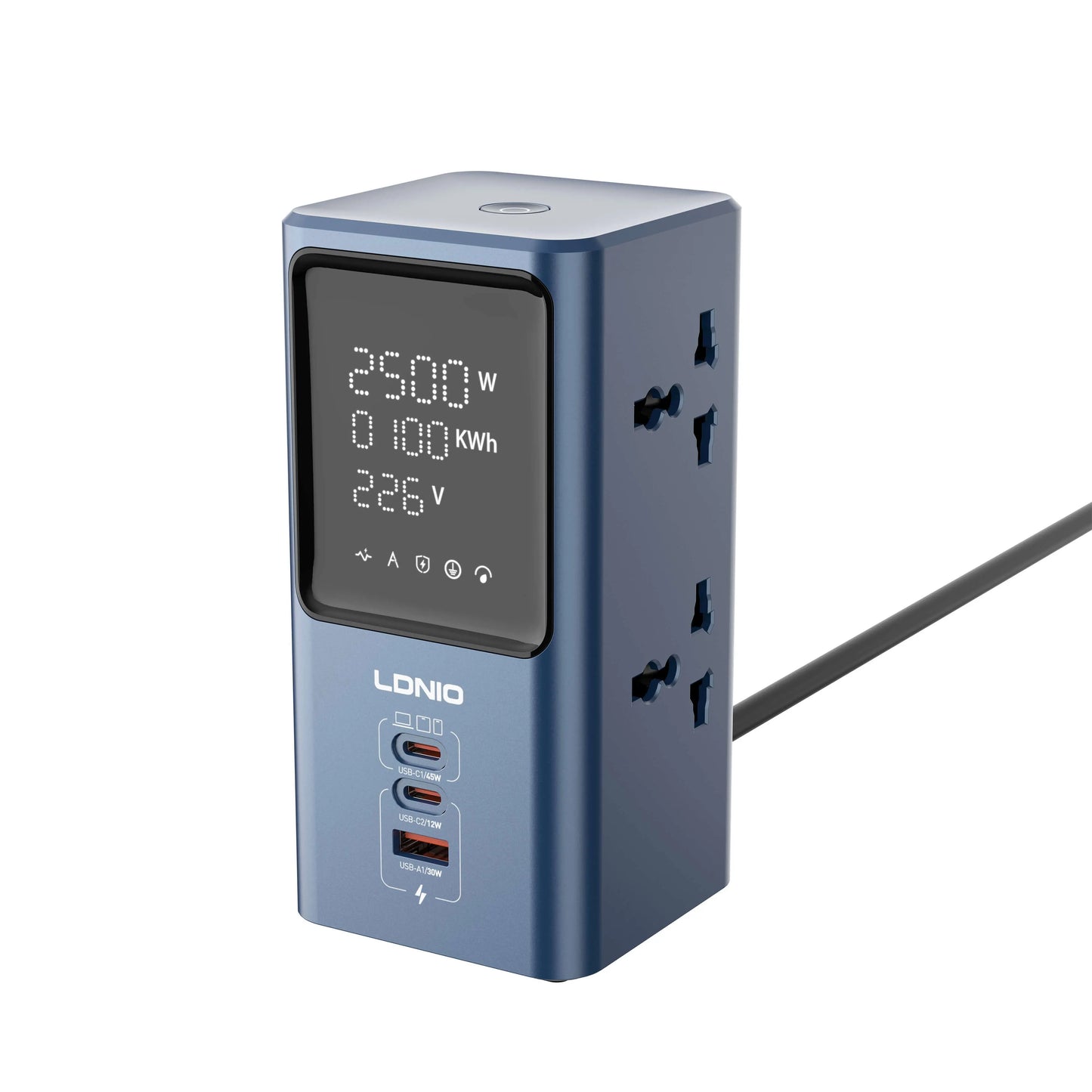 LDNIO SC2 45W Universal Power Strip with LED Display
