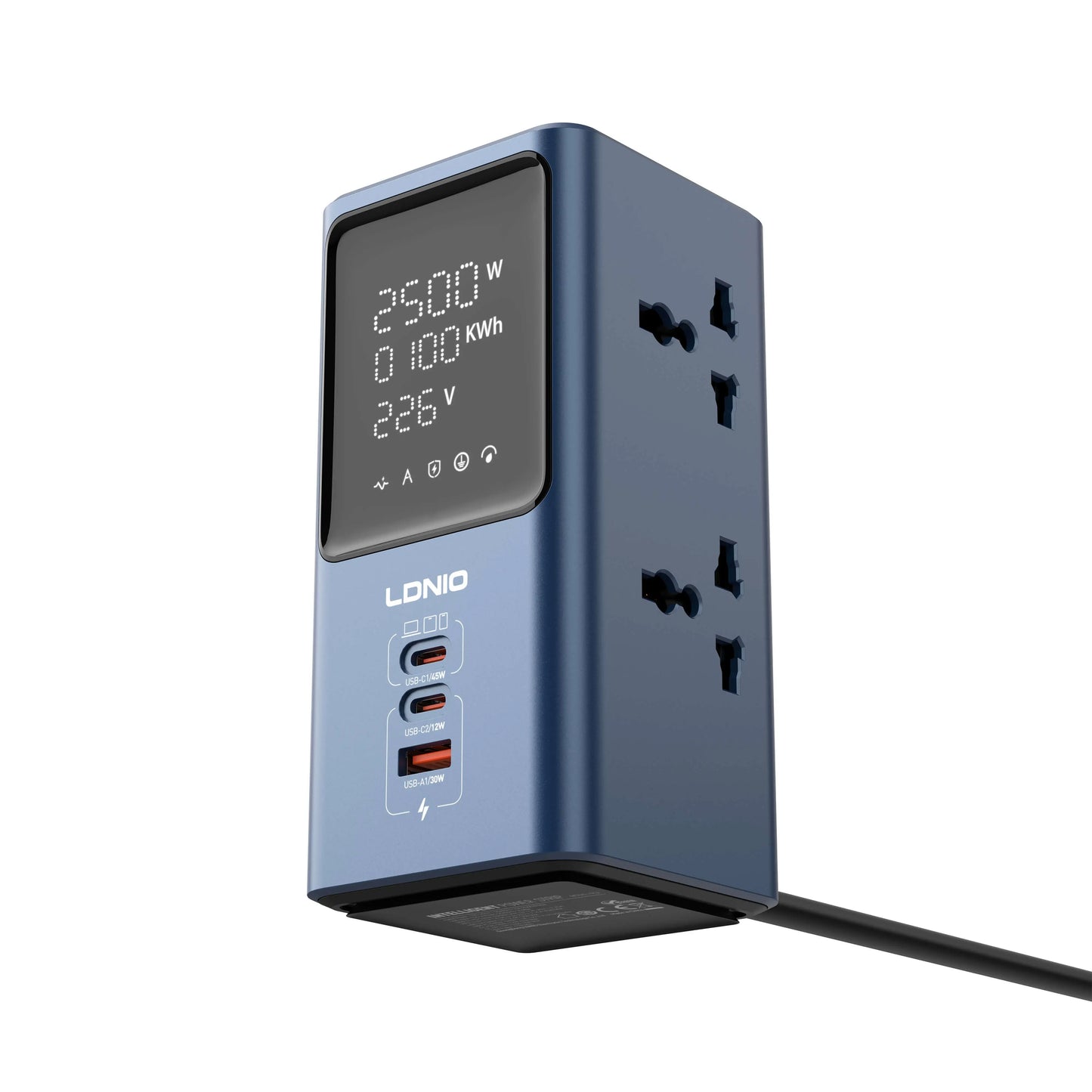 LDNIO SC2 45W Universal Power Strip with LED Display