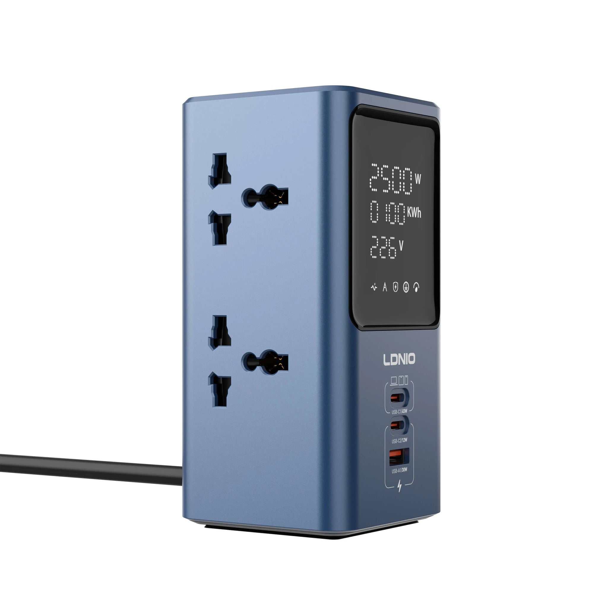 LDNIO SC2 45W Universal Power Strip with LED Display