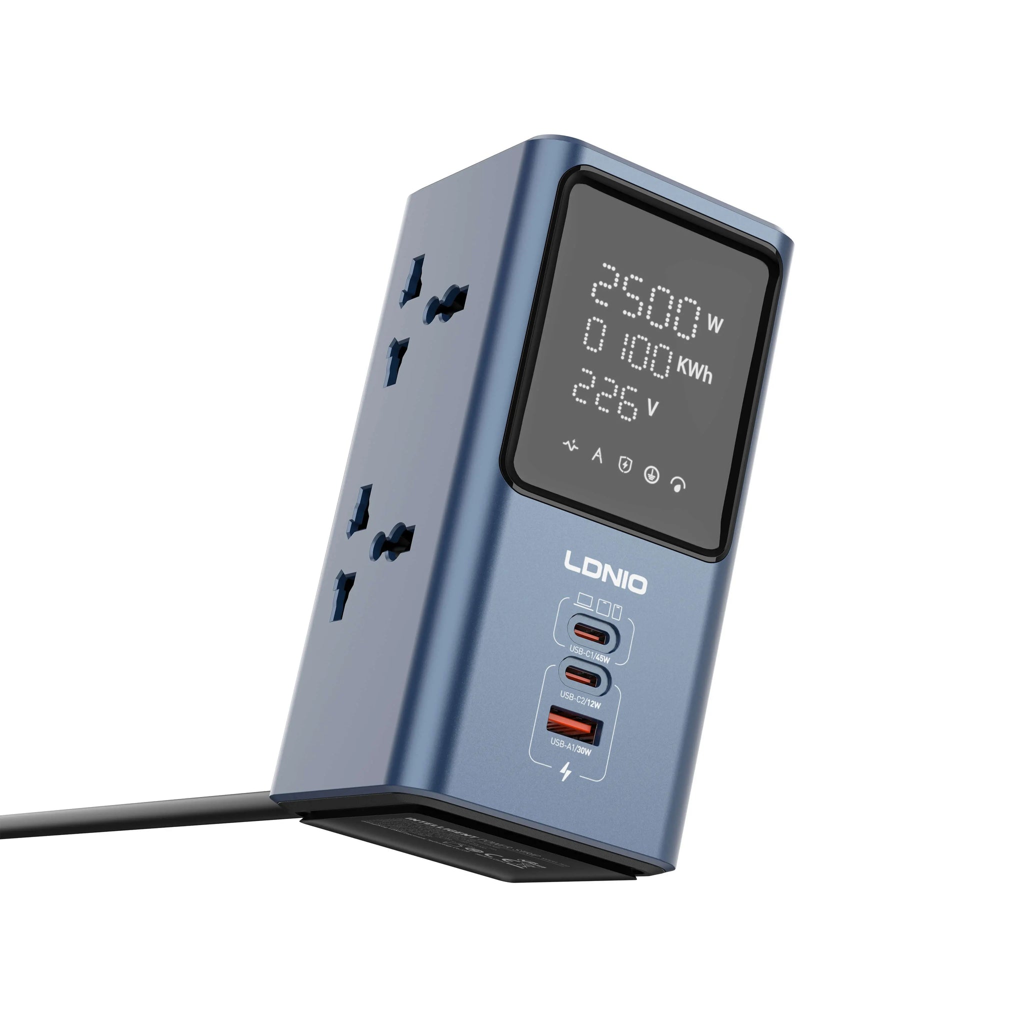 LDNIO SC2 45W Universal Power Strip with LED Display