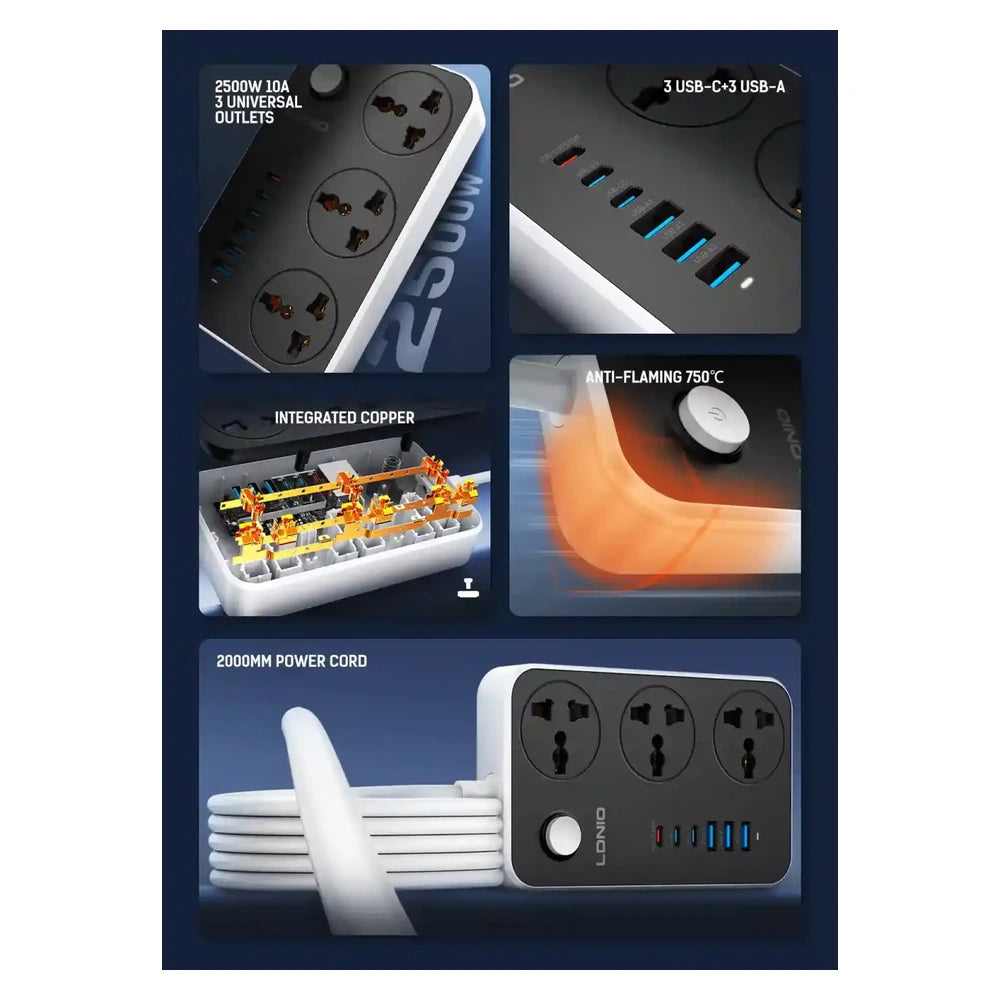 LDNIO SC3604C 2500W Power Strip