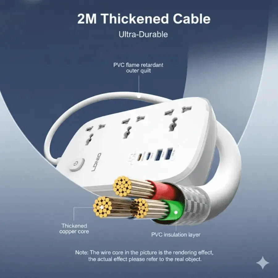 LDNIO SC6 45W Power Strip with 2m Cord