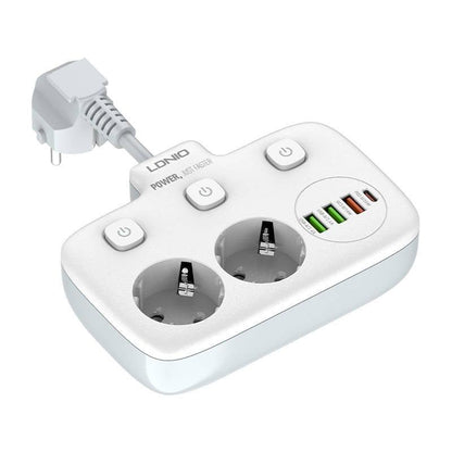 LDNIO SE2435 2500W Power Strip with Auto-ID USB Ports – Multi Plug Extension Socket - Saleshubstore